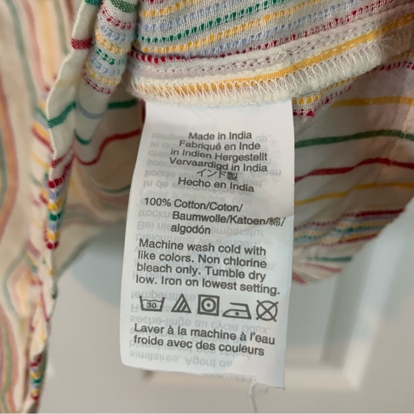 Madewell Button Front Cami Tank Textural Rainbow Stripe, size S - Picture 6 of 9